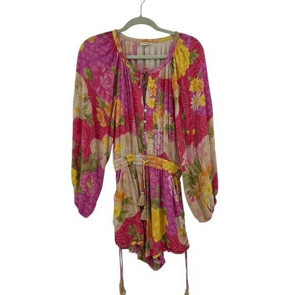 SPELL Joshua Tree Floral Romper Size Small Cactus Print - Picture 2 of 8